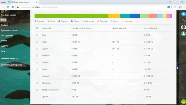 Как освободить место в CRM Битрикс24 смотреть онлайн