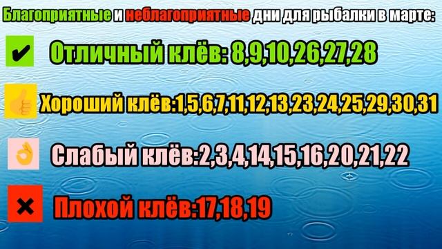 Прогноз клева рыбы на Март 2022 Лунный календарь рыбака на Март смотреть онлайн