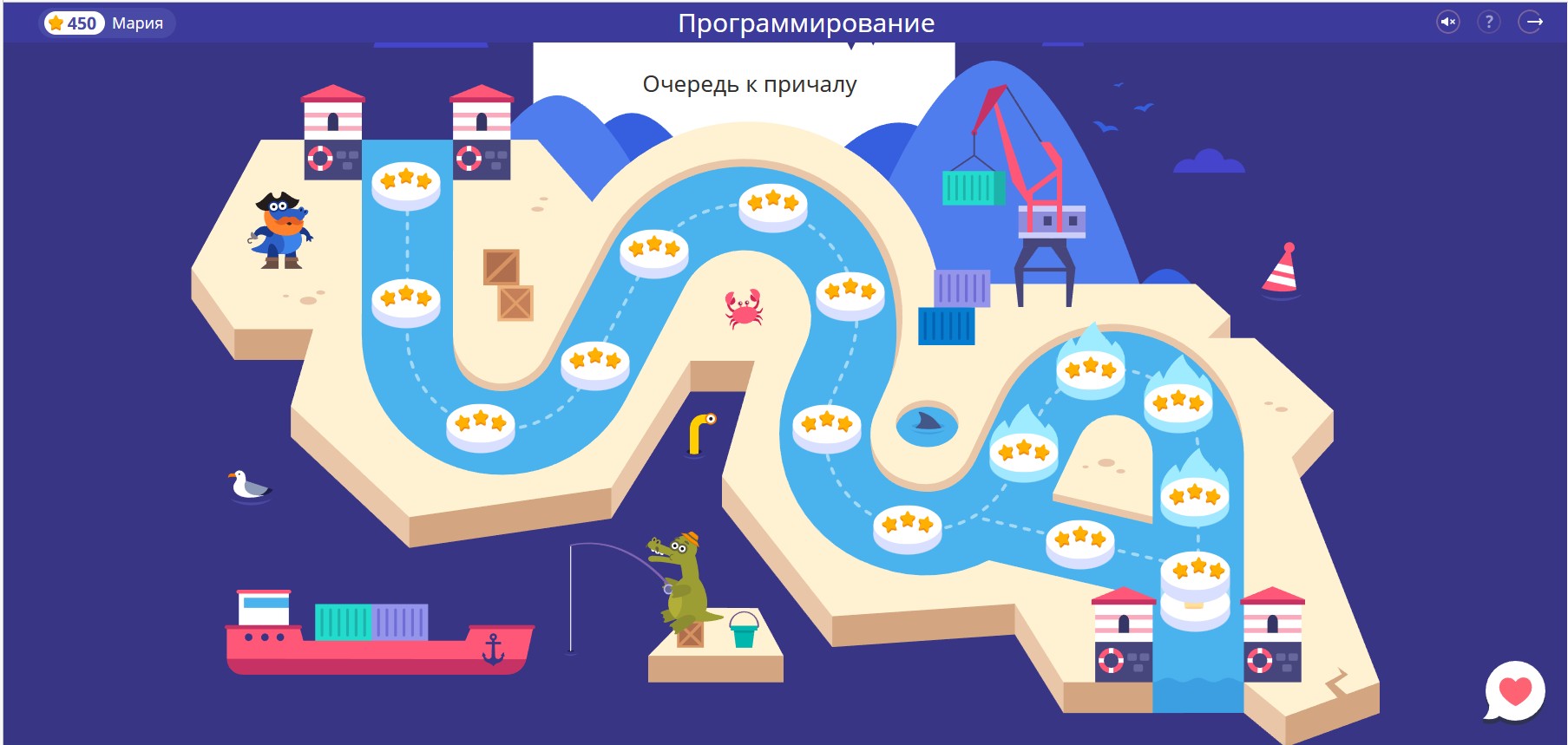 3 уровень программирование, очередь к причалу 8