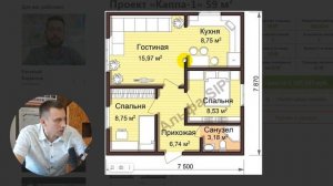 Обзор проекта дома «Каппа-1». Проект одноэтажного дома из СИП панелей 59 кв.м