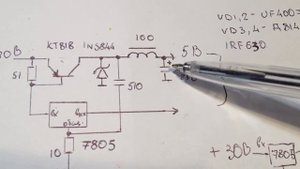 Импульсный понижающий DC-DC преобразователь на стабилизаторе 7805.