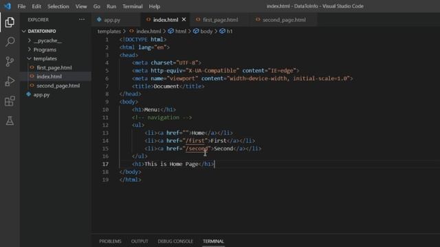 How to Link Multiple HTML Pages Using Flask | Flask For Python | Data To Info