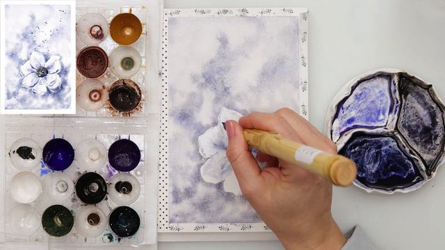 Frozen nature Part 3 - how to paint a magnolia flower смотреть онлайн