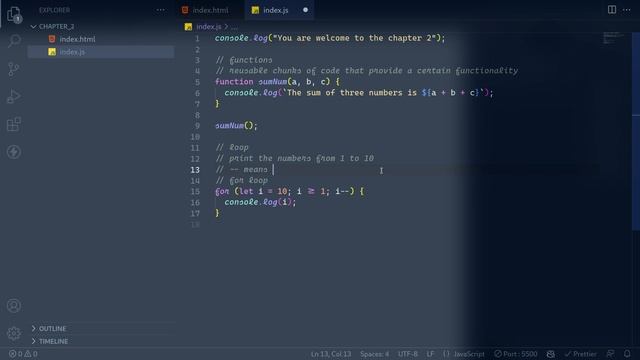 JavaScript for Beginners #3: Functions, ES6 syntax, for loops and while loops | Code Enthusiastic