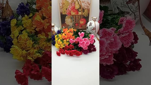 букет хризантем. искусственные цветы. смотреть онлайн