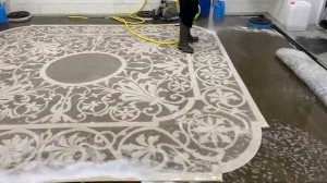 ? Химчистка большого вискозного ковра хлопковой основе