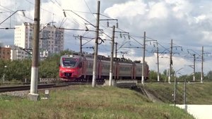 Электропоезд ЭП3Д-0090 на перегоне Толоконцево - Нижний Новгород Московский