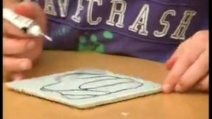 Рисуем на кафельной плитке витражными красками