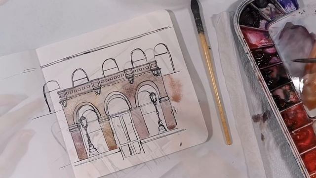 Небо в отражении. Быстрый скетч акварелью смотреть онлайн