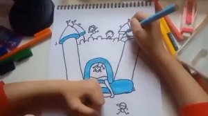 Drawing bouncy castle (Art for kids hub inspired