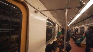 Russia, Moscow, Metro ride from Дубровка to Пролетарская