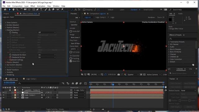 Text Disintegration Effect with After effects 2020 with Trapcode Particular Plugin | JackTech.net