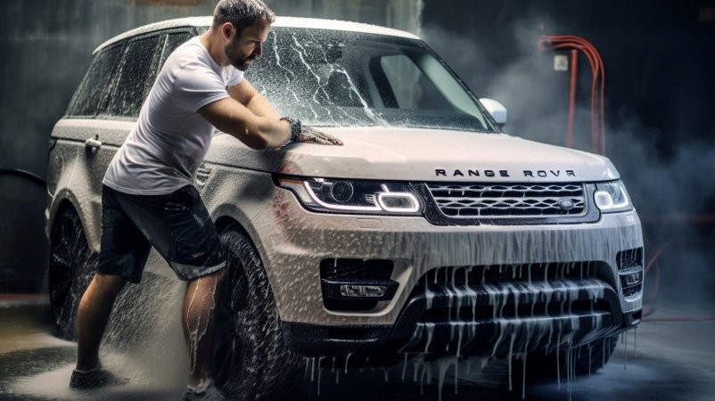 Мойка М3 "Заневский каскад". Range Rover sport. Мойка "Всё включено". Сушка кузова турбосушкой.