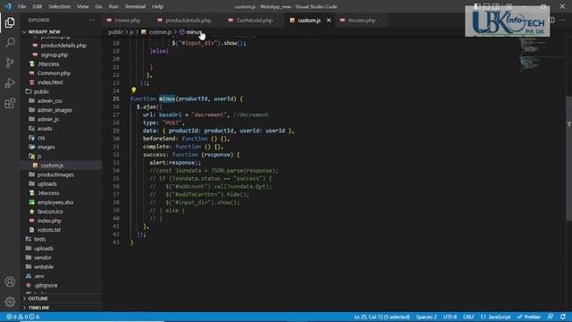 Codeigniter Shopping Cart Ajax (Remove Cart)Increment Decrement|codeigniter 4 tutorial for beginner