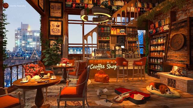 Gentle Jazz Music for Study, Work, Focus ☕ Cozy Coffee Shop Ambience & Peaceful Jazz Ballad Music смотреть онлайн