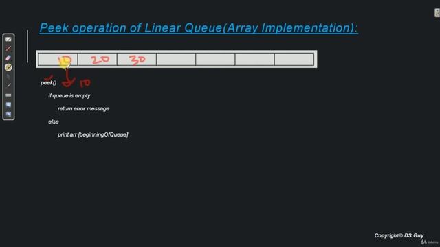 Dequeue, isEmpty, isFull, Delete Linear Queue using Array Lec-03 смотреть онлайн