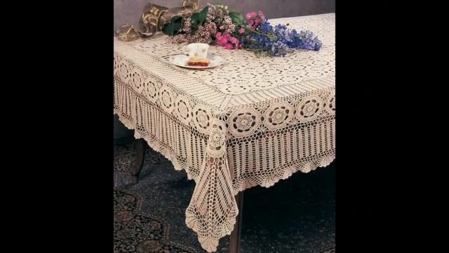 Вязаные скатерти в современном интерьере. Идеи для дизайна интерьера. Скатерти вязаные красивые.