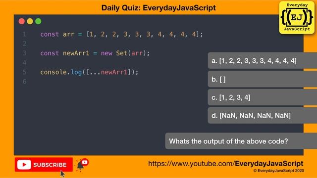 #DailyQuiz - Question 19 | Everyday JavaScript | JavaScript Set