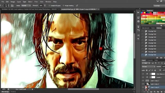 Digital Oil Painting Effect in Photoshop + Action added in Description смотреть онлайн