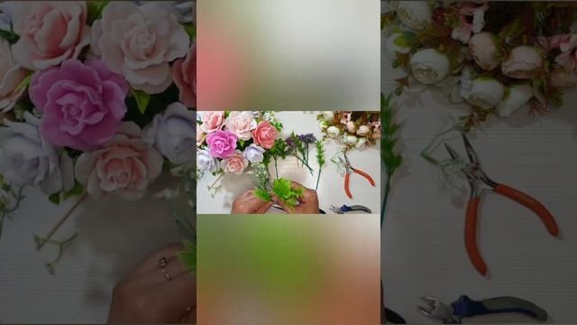 Сборка букета из красивых мыльных роз от формадела "формы от Дёмкиных". Букет в корзине!
