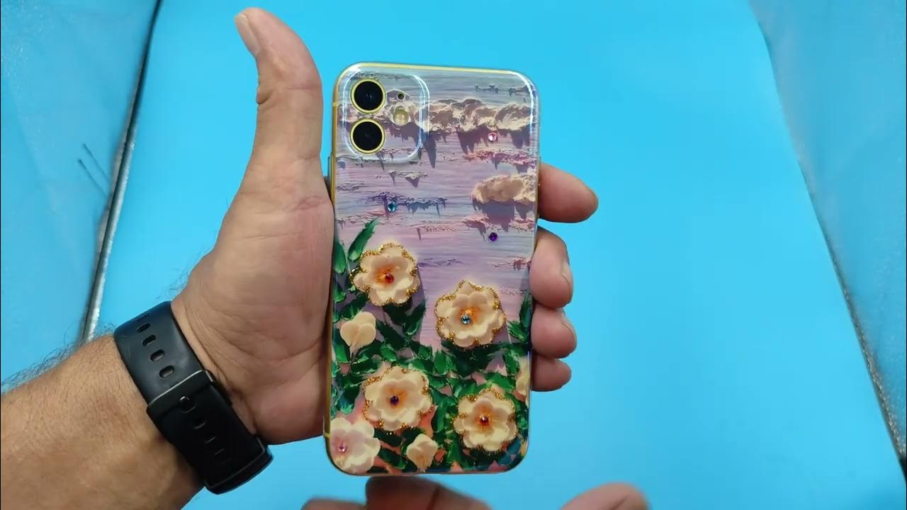 Силиконовый чехол с цветами и стразами для iPhone и ремешок для телефона смотреть онлайн