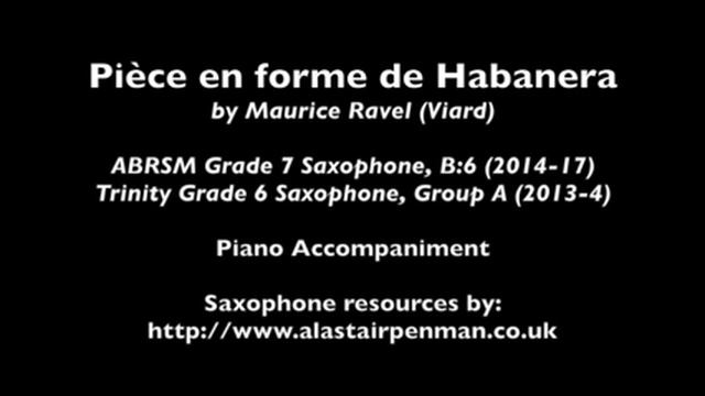 Pièce en forme de Habanera by Maurice Ravel, trans. Viard. Piano accompaniment. смотреть онлайн