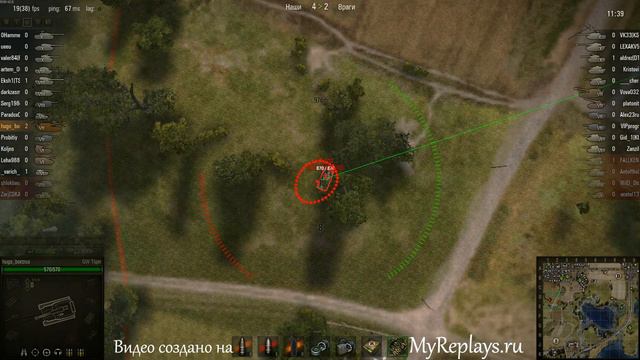 WOT: Лайв Окс - GW Tiger - 3 фрага смотреть онлайн