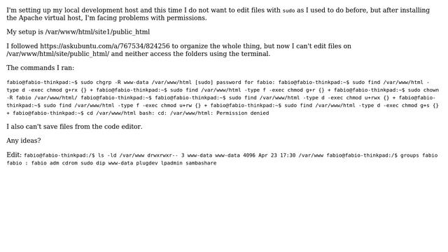 Permission issues with /var/www/html смотреть онлайн