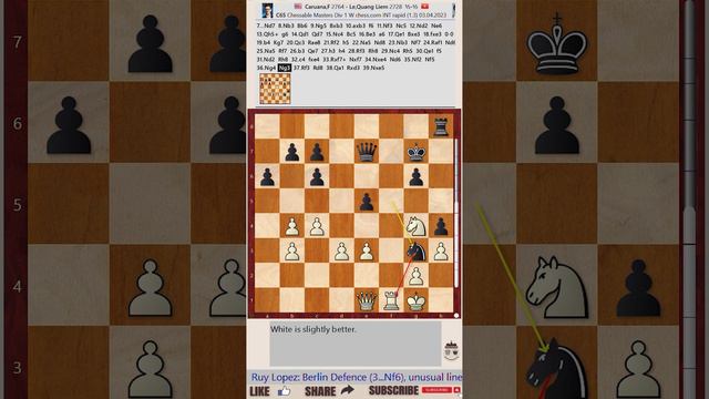 Chessable Masters 2023 - Round: 1.3 || Fabiano Caruana vs Quang Liem Le - April 3, 2023