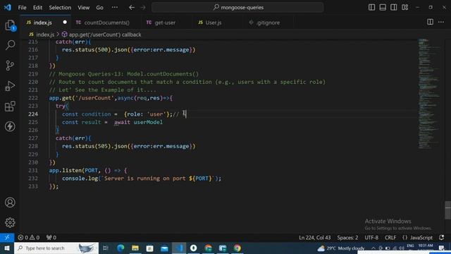 Model.countDocuments() in Node.js | Node.js Interview Questions | Basic-to-Advanced