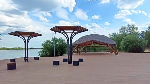 Магнитогорск, прибрежная полоса реки Урал в парке у Вечного огня обновляется (16.07.2021)