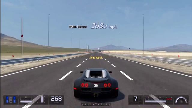 GT5 Bugatti Veyron Top Speed Run - Route X