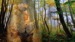 Футаж Девушка-осень HD