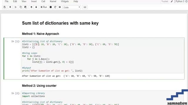 How to sum list of dictionaries with same key-using Naive Approach смотреть онлайн