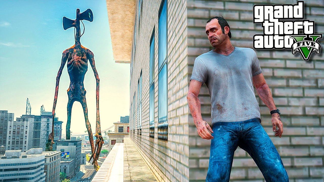 ПРЯТКИ ОТ СИРЕНОГОЛОВОГО МОНСТРА В ГТА 5! SIREN HEAD SCP ОБЗОР МОДА GTA 5! ГТА 5 МОДЫ MODS ИГРЫ