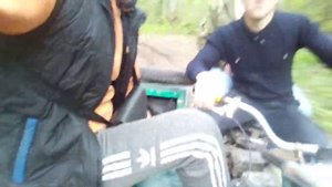 Поездка в люльке на мотике с мотором от мотоблока