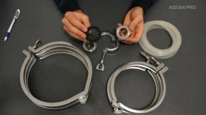 Хомут для клампового соединения Dn 200 из нержавеющей стали AISI304