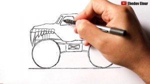 Как нарисовать Монстр Трак | Monster Truck drawing