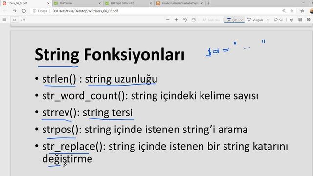 WP 06.02.09 PHP - Hazır Fonksiyonlar (String ve Dizi Sıralama) смотреть онлайн