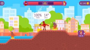 Bowmasters #53 Детская игра для детей на андроид  про ДУЭЛЬ ГЕРОЕВ  Боумастер