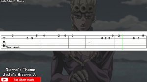 Giorno's Theme (from Jojo's Bizarre Adventure Golden Wind) - Guitar Tutorial