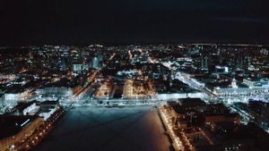 Ночной Екатеринбург с высоты птичьего полета