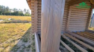Шлифуем и красим сруб. Баня 6х9 из ОЦБ. СК Строим Дом Мечты.