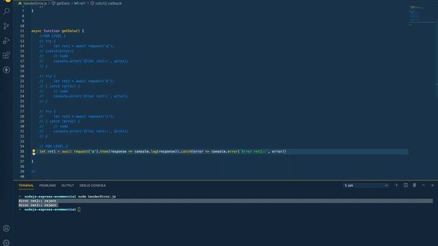 Xem cách Senior họ hander error async await như thế nào? | Async await javascript