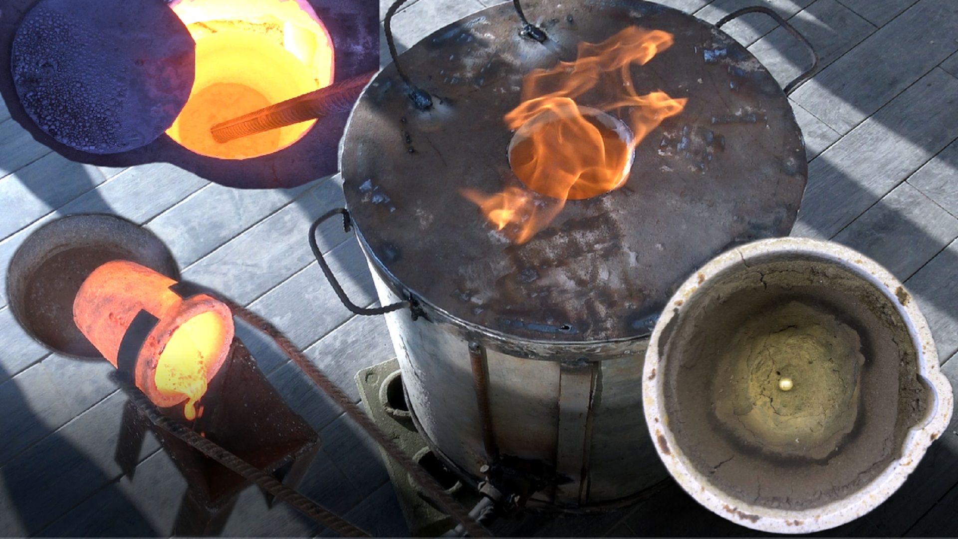 ''Шайтан труба'' Первый запуск плавильной печи! Купеляция пирита! смотреть онлайн