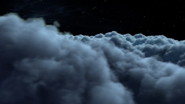 Бесплатный Видео Футаж Облака Ночью - Полёт через облака.  Бесконечный Бесшовный цикл