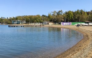 Санаторная, море, пляж, в октябре 2023. Владивосток