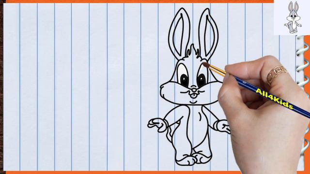 draw and color - 8 steps vẽ - 4 steps tô màu 'Cute Bugs Bunny' смотреть онлайн