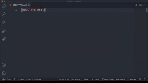 HTML5 Declaration: !DOCTYPE html