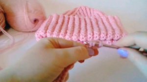 Шапка с отворотом крючком " Узор резинка " Зимняя шапка крючком / 1 часть